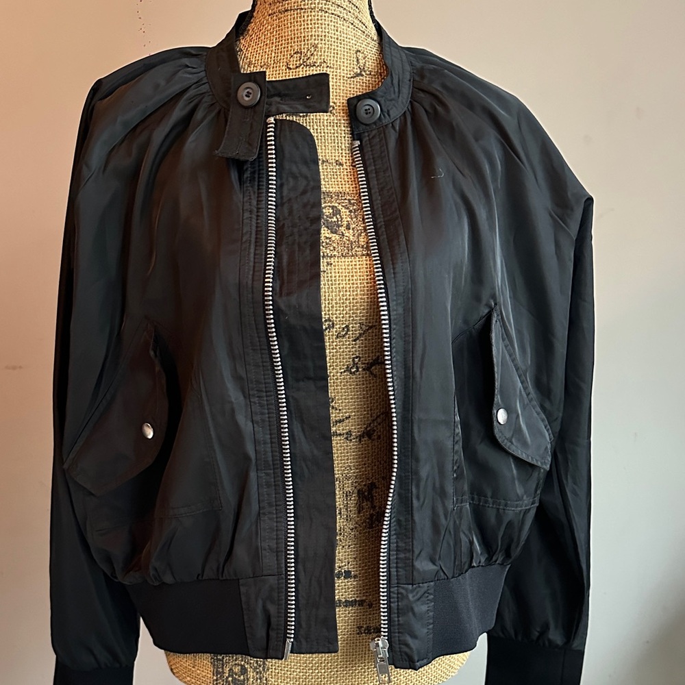 Free People Black Bomber Jacket